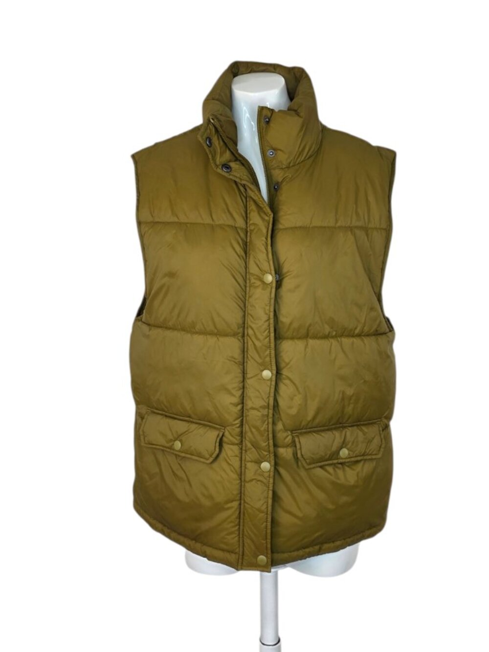 Aerie Offline Womens Puffer Vest, Snap Button, Oversize, Size Small